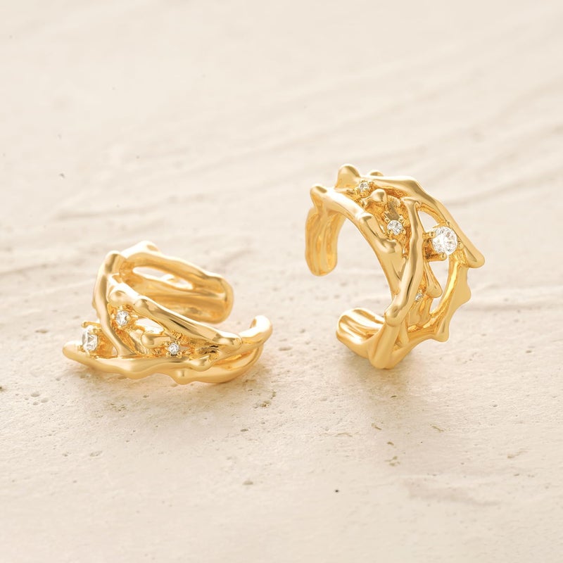 MYEARS Women Ear Cuff Earring Gold Non Pierced Ear Cartilage Clip on Wrap Hoop 14K Gold Filled Tiny Boho Beach Simple Minimalist Delicate Handmade Hypoallergenic Jewelry Gift-Sold as Single/Pair - Image 5
